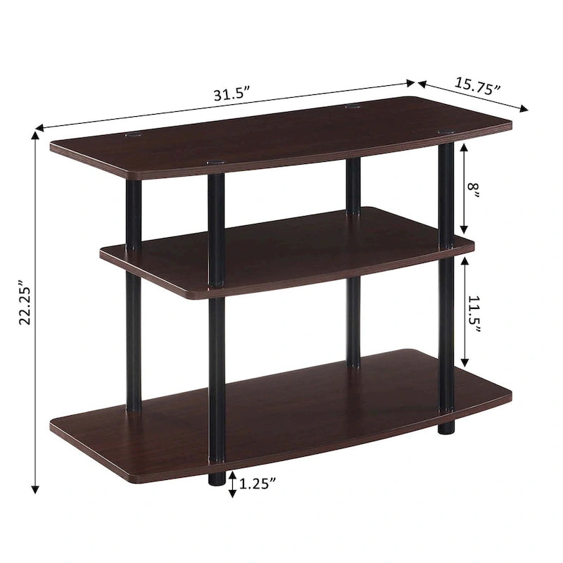 Meuble TV à 3 niveaux sans outils - Console média à étagère ouverte pour téléviseurs jusqu'à 40 pouces