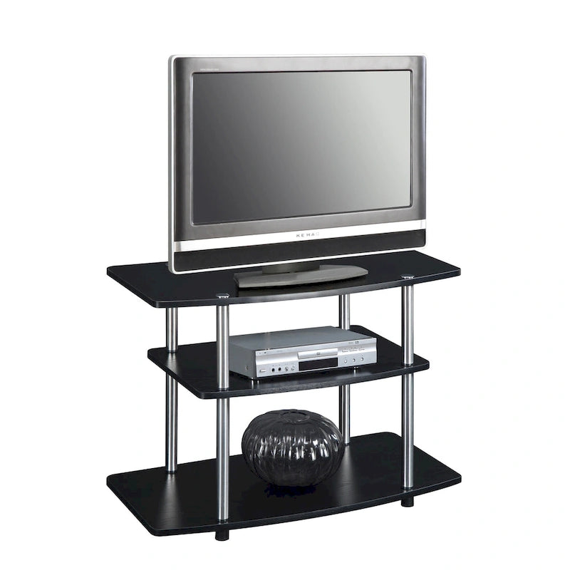 Meuble TV à 3 niveaux sans outils - Console média à étagère ouverte pour téléviseurs jusqu'à 40 pouces