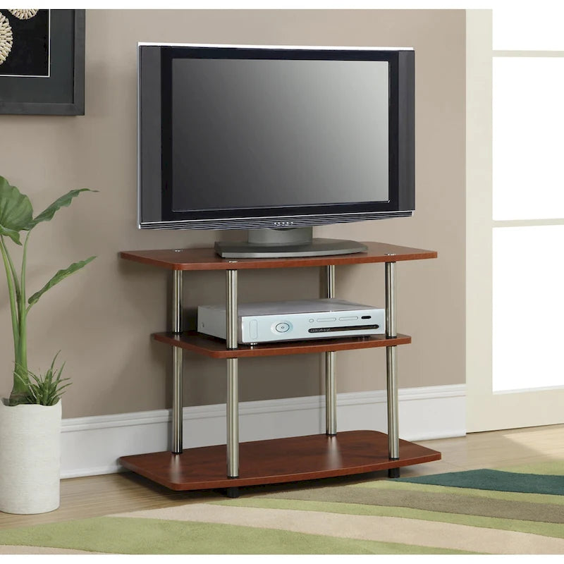Meuble TV à 3 niveaux sans outils - Console média à étagère ouverte pour téléviseurs jusqu'à 40 pouces