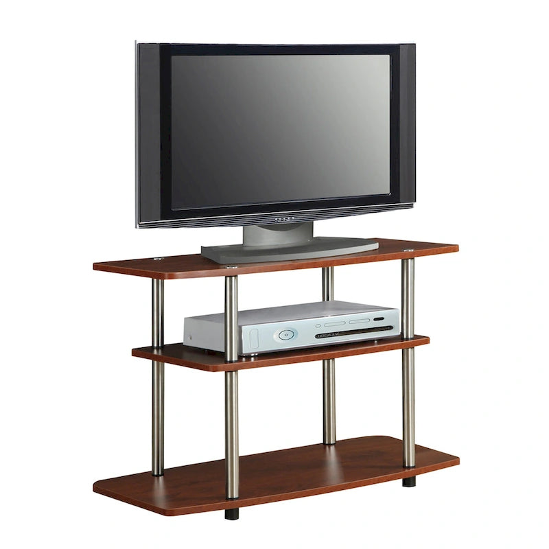 Meuble TV à 3 niveaux sans outils - Console média à étagère ouverte pour téléviseurs jusqu'à 40 pouces