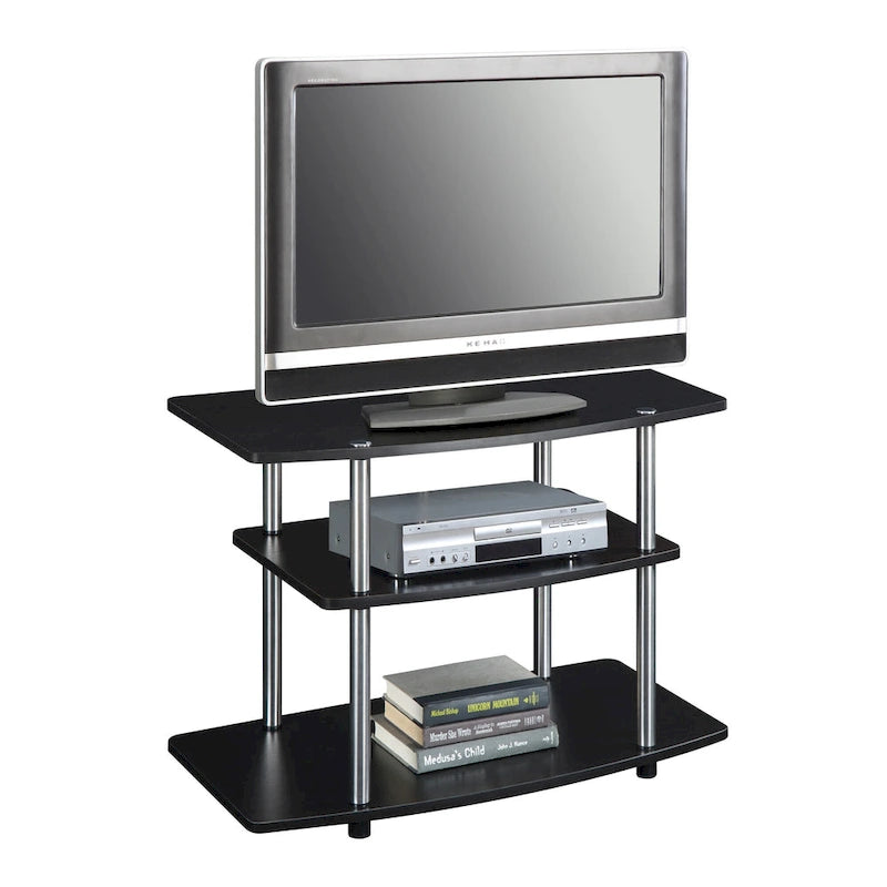 Meuble TV à 3 niveaux sans outils - Console média à étagère ouverte pour téléviseurs jusqu'à 40 pouces