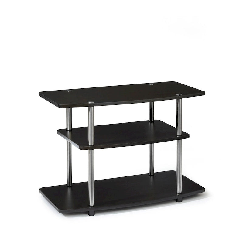 Meuble TV à 3 niveaux sans outils - Console média à étagère ouverte pour téléviseurs jusqu'à 40 pouces