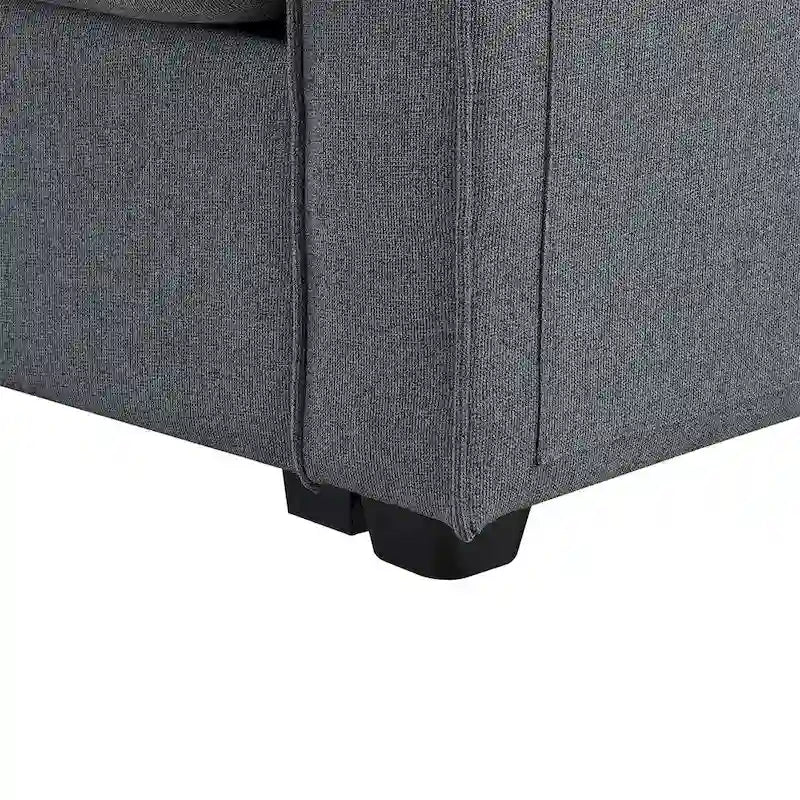 Canapé moderne 4 places en tissu de lin de 104 pouces avec poches accoudoirs et 4 oreillers - Style minimaliste