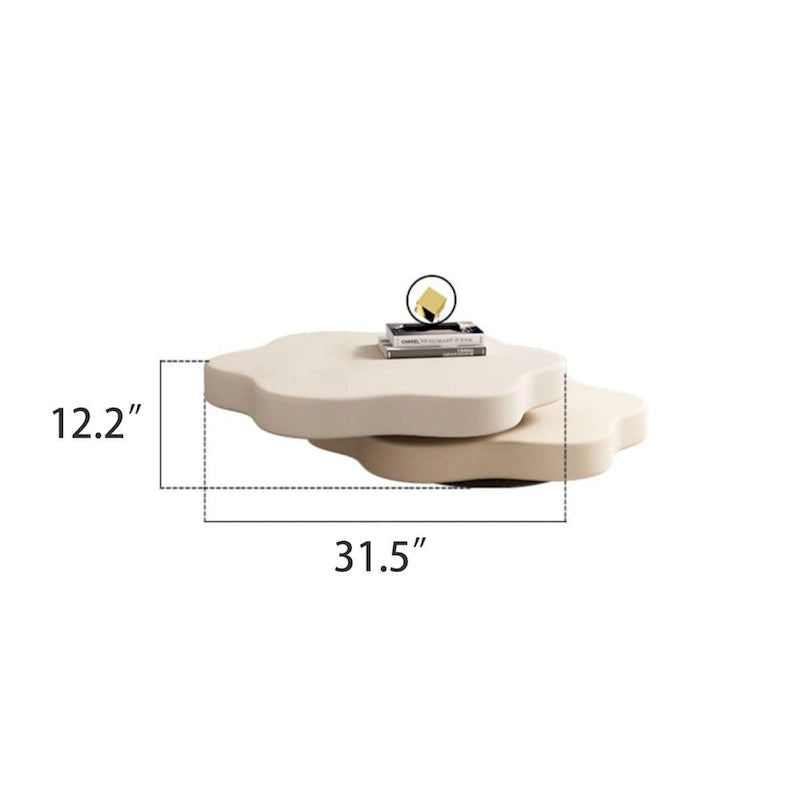 Table basse rotative moderne en forme de nuage Creative Cloud - Table d'appoint unique avec plateau pivotant pour salon