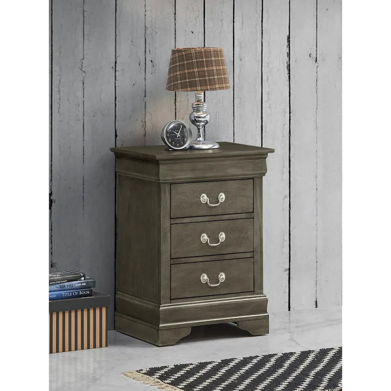 Table de chevet 3 tiroirs en bois avec rangement – Table de nuit pour chambre à coucher, finition chêne naturel