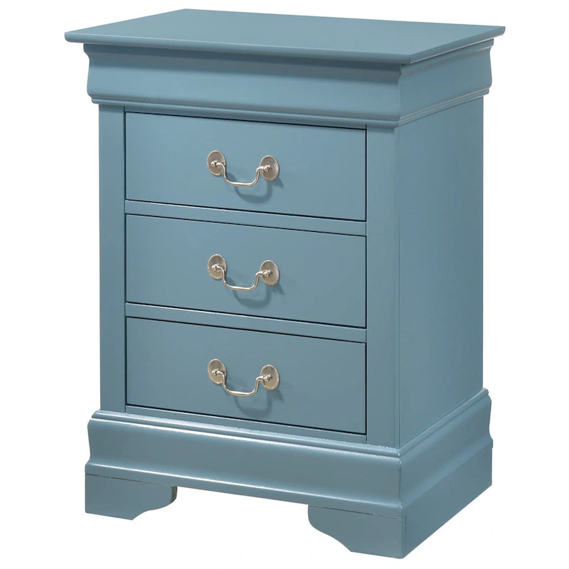 Table de chevet 3 tiroirs en bois avec rangement – Table de nuit pour chambre à coucher, finition chêne naturel