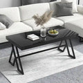 Table basse en verre trempé et métal forgé de 46 po pour salon