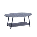 Table basse ronde avec étagère de rangement inférieure - Table de salon moderne