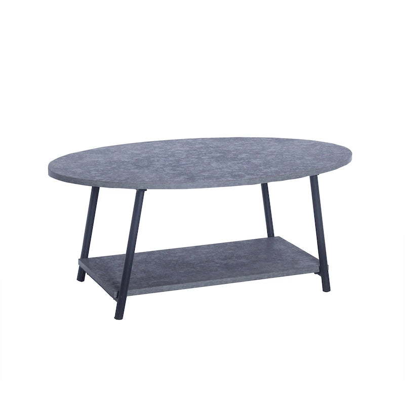 Table basse ronde avec étagère de rangement inférieure - Table de salon moderne