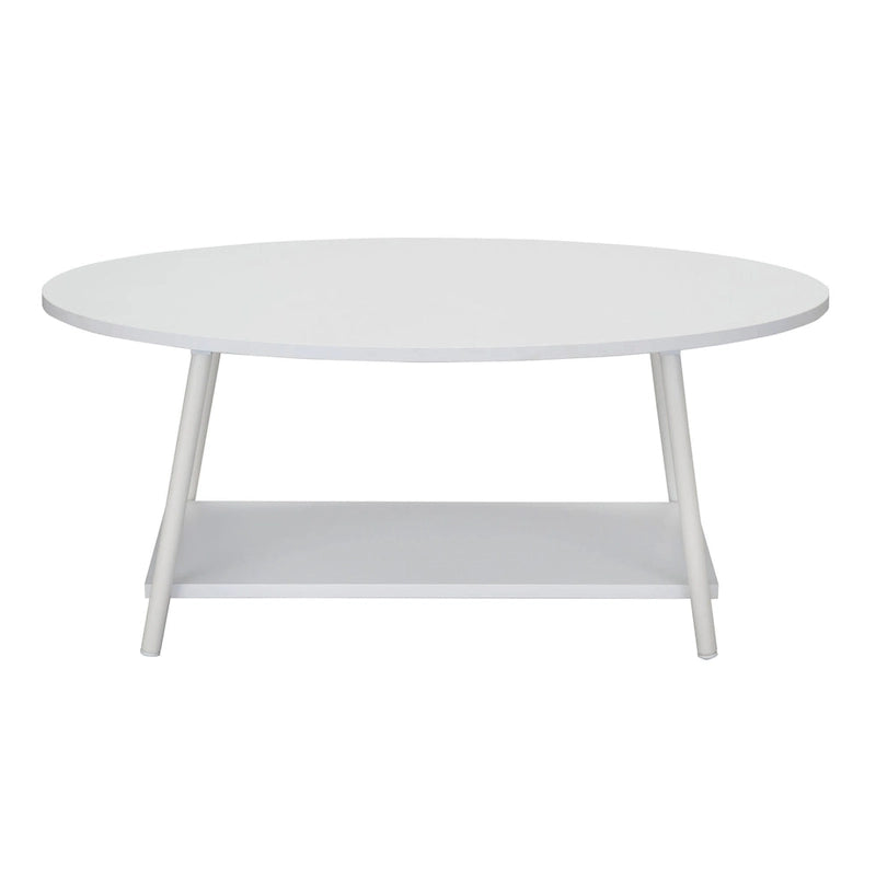 Table basse ronde avec étagère de rangement inférieure - Table de salon moderne