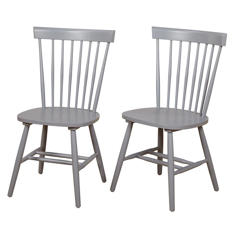 Chaises de salle à manger en bois massif à fuseaux (lot de 2) - Chaise de cuisine de style ferme