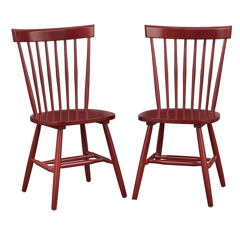 Chaises de salle à manger en bois massif à fuseaux (lot de 2) - Chaise de cuisine de style ferme