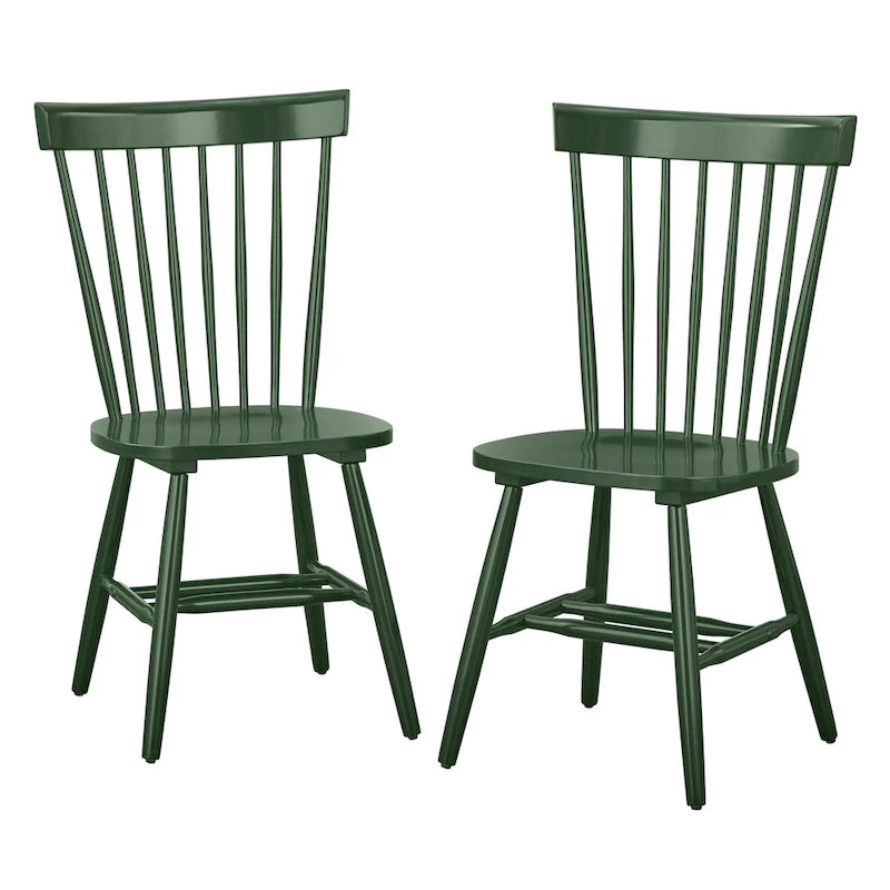 Chaises de salle à manger en bois massif à fuseaux (lot de 2) - Chaise de cuisine de style ferme