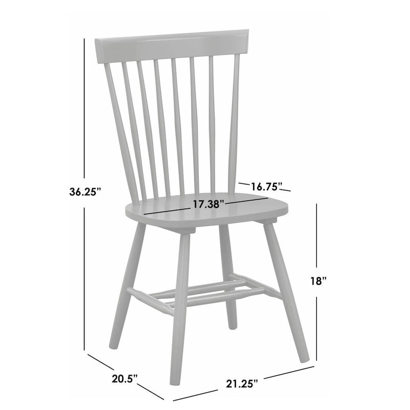 Chaises de salle à manger en bois massif à fuseaux (lot de 2) - Chaise de cuisine de style ferme