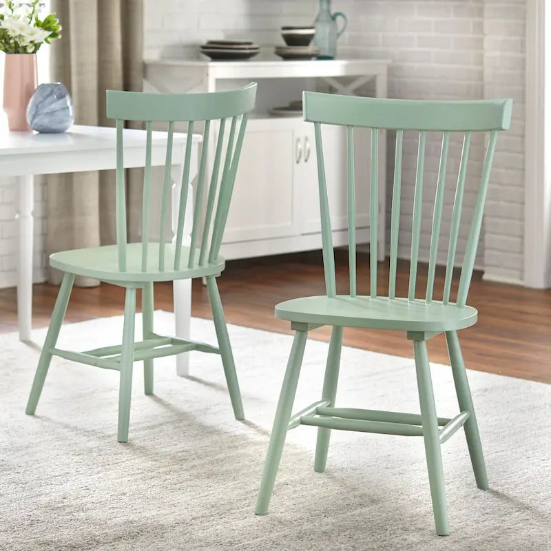 Chaises de salle à manger en bois massif à fuseaux (lot de 2) - Chaise de cuisine de style ferme