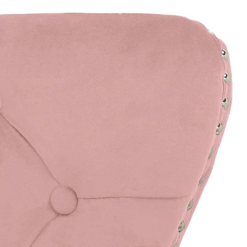 Chaise de salle à manger capitonnée Grandview (lot de 2) avec clous décoratifs et anneau de tirage