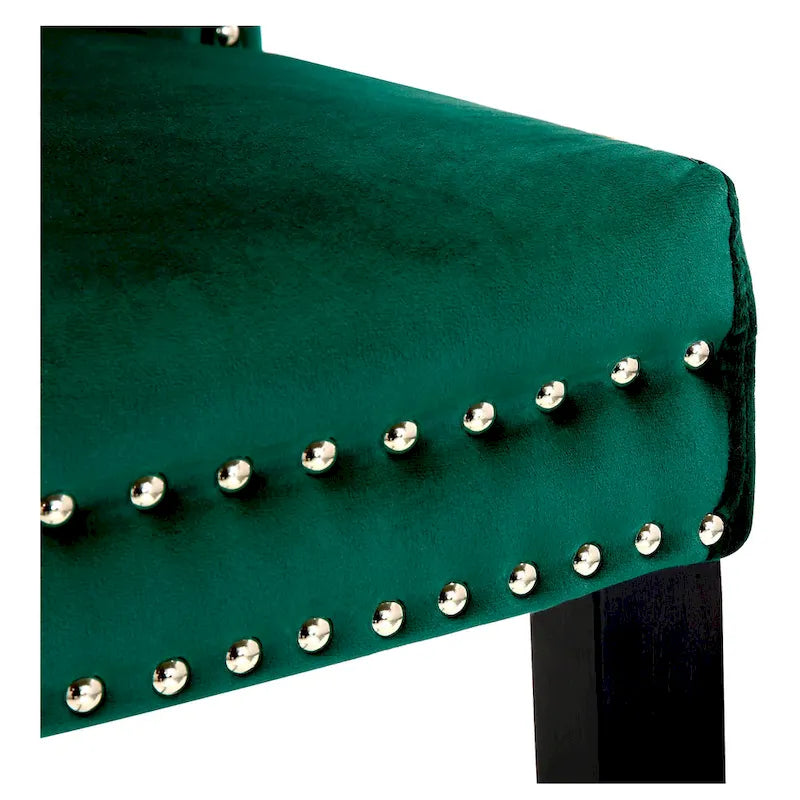 Chaise de salle à manger capitonnée Grandview (lot de 2) avec clous décoratifs et anneau de tirage