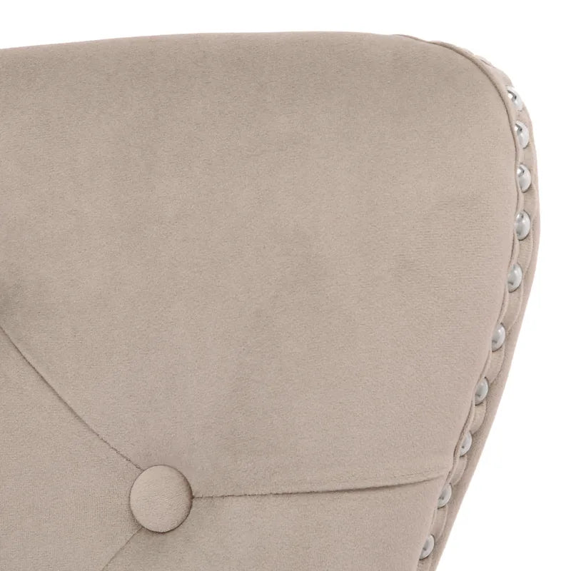 Chaise de salle à manger capitonnée Grandview (lot de 2) avec clous décoratifs et anneau de tirage