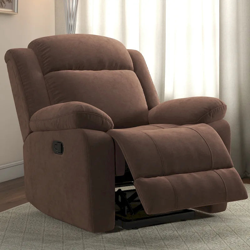 Fauteuil inclinable manuel avec accoudoirs et dossier surdimensionnés