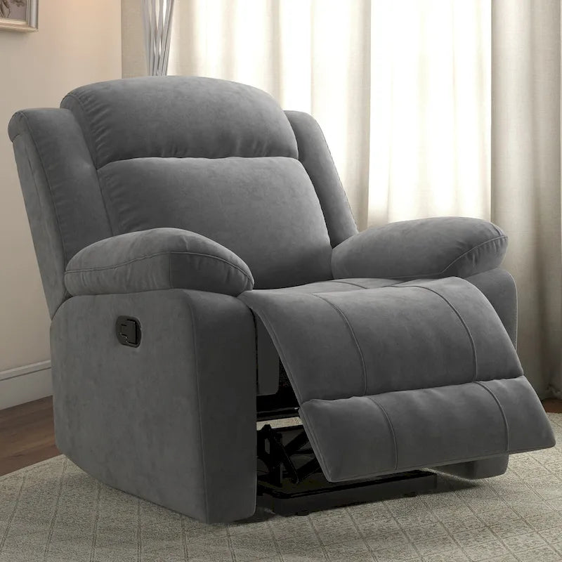 Fauteuil inclinable manuel avec accoudoirs et dossier surdimensionnés