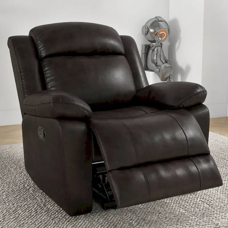 Fauteuil inclinable manuel avec accoudoirs et dossier surdimensionnés