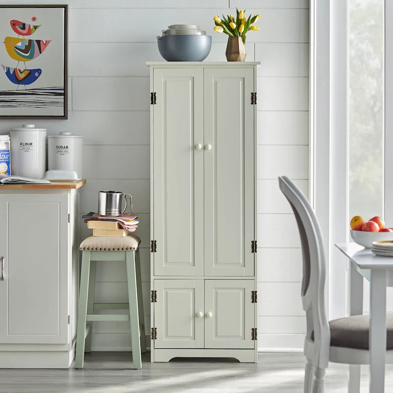 Meuble de rangement extra-haut de style ferme moderne - Armoire de sol autoportante pour salon