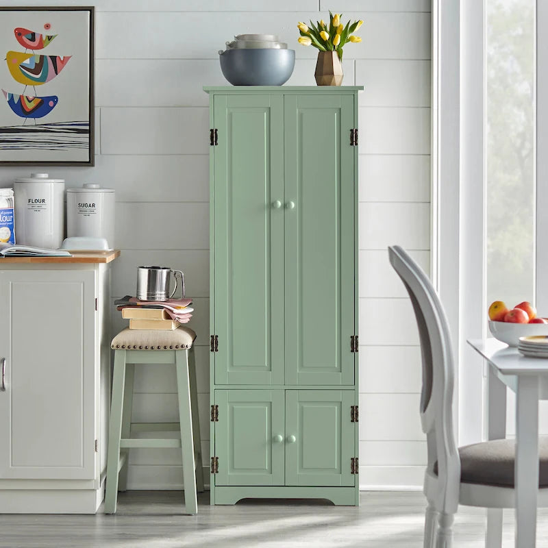 Meuble de rangement extra-haut de style ferme moderne - Armoire de sol autoportante pour salon