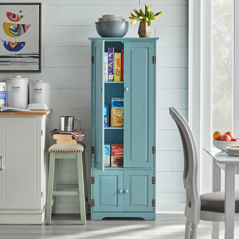 Meuble de rangement extra-haut de style ferme moderne - Armoire de sol autoportante pour salon