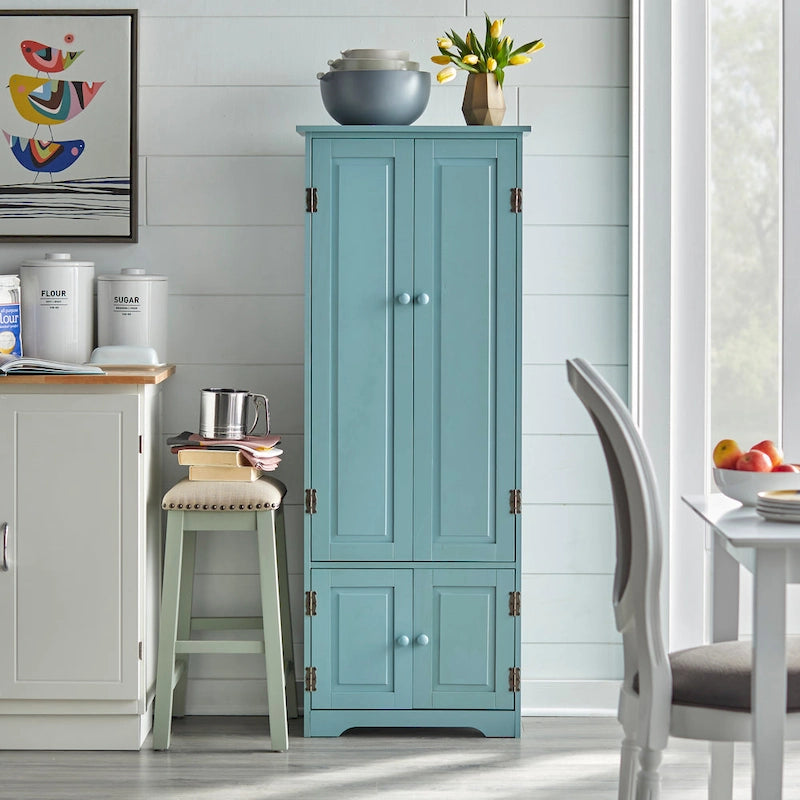 Meuble de rangement extra-haut de style ferme moderne - Armoire de sol autoportante pour salon