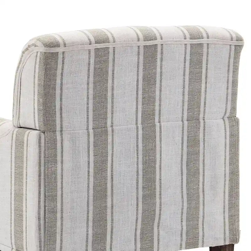 Fauteuil d'appoint moderne à rayures avec accoudoirs - Canapé individuel rembourré de style Mid-Century pour salon
