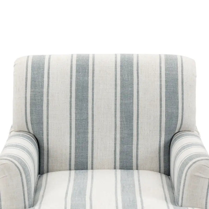 Fauteuil d'appoint moderne à rayures avec accoudoirs - Canapé individuel rembourré de style Mid-Century pour salon