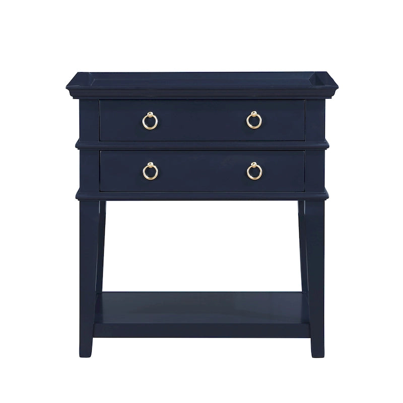 Collette – Table de chevet avec plateau et 2 tiroirs de rangement pour chambre à coucher