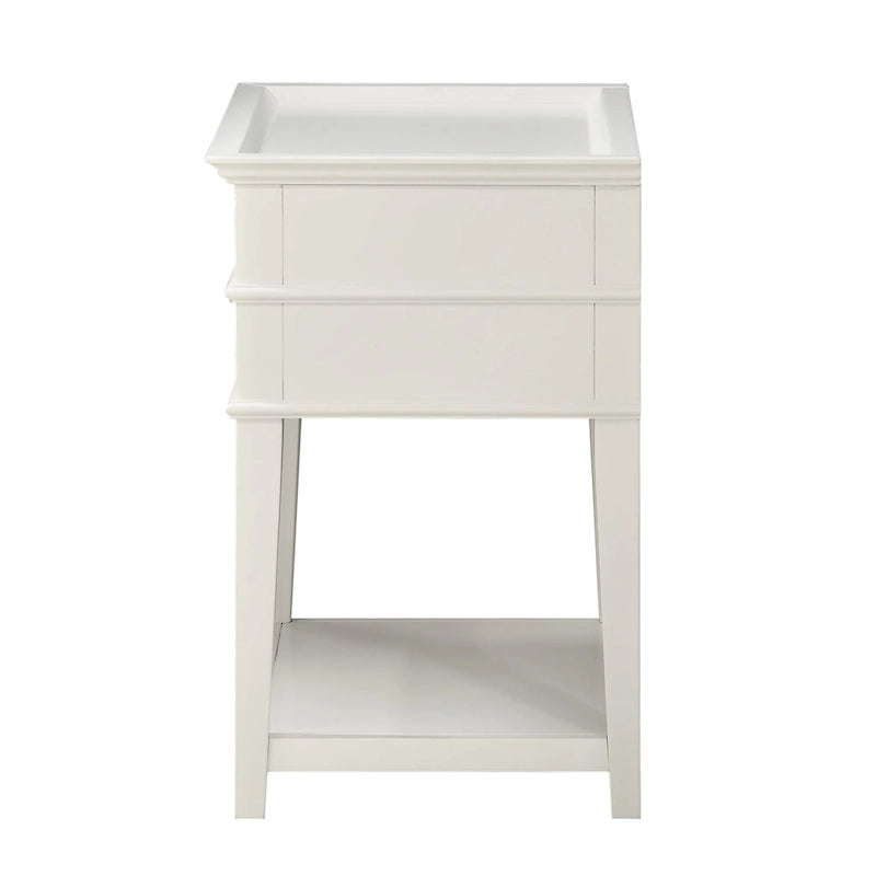 Collette – Table de chevet avec plateau et 2 tiroirs de rangement pour chambre à coucher