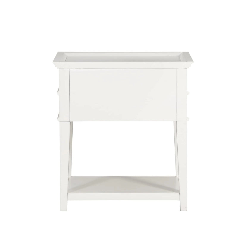 Collette – Table de chevet avec plateau et 2 tiroirs de rangement pour chambre à coucher