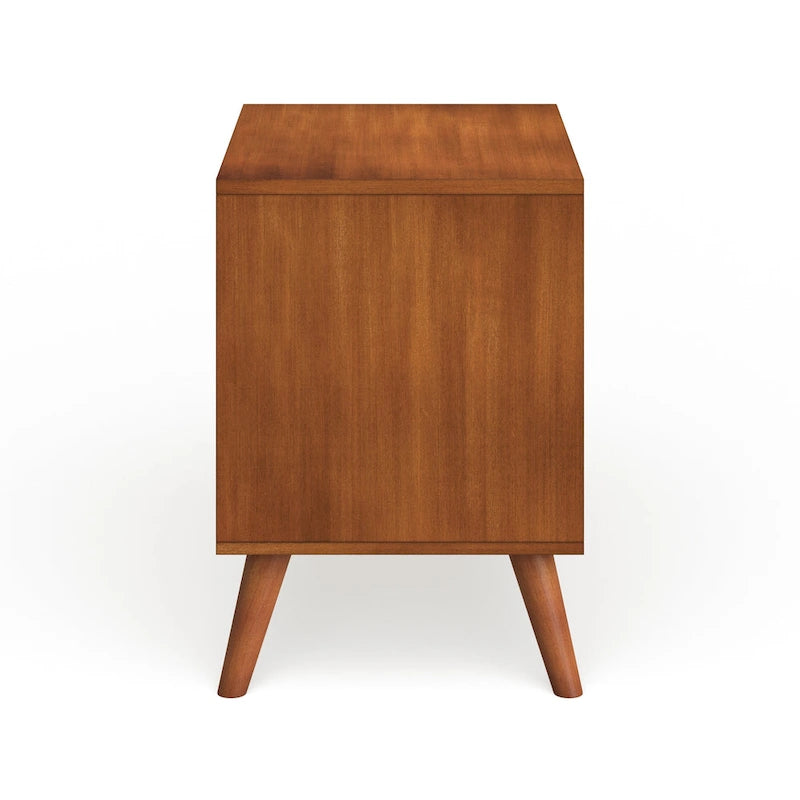 Table de chevet en bois de style moderne du milieu du siècle à 2 tiroirs