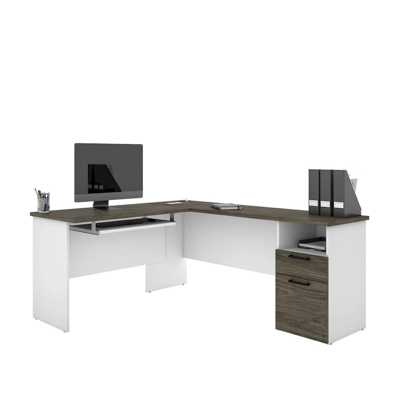 Bureau d'angle en L - Bureau d'ordinateur d'angle moderne avec rangement pour le bureau à domicile