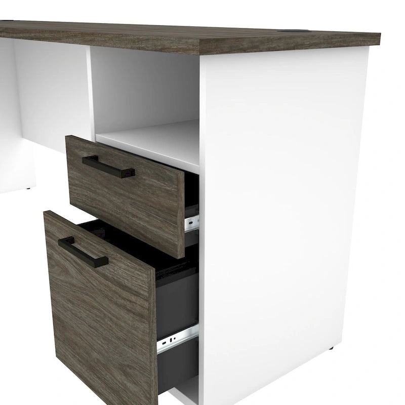 Bureau d'angle en L - Bureau d'ordinateur d'angle moderne avec rangement pour le bureau à domicile