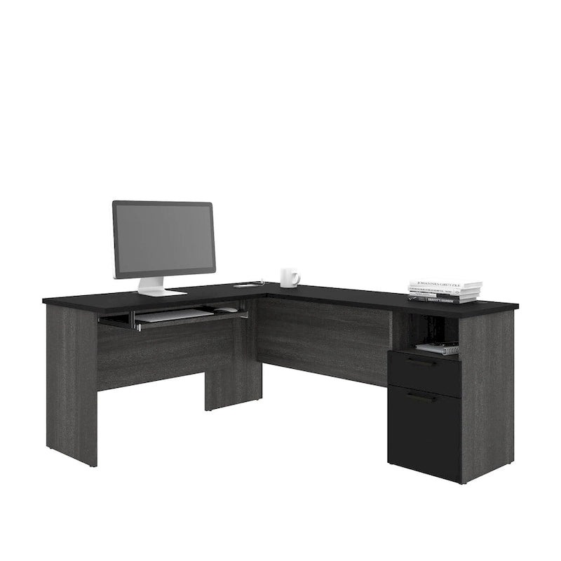 Bureau d'angle en L - Bureau d'ordinateur d'angle moderne avec rangement pour le bureau à domicile