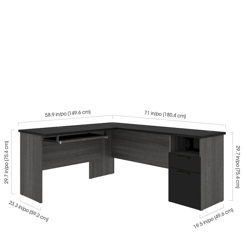 Bureau d'angle en L - Bureau d'ordinateur d'angle moderne avec rangement pour le bureau à domicile