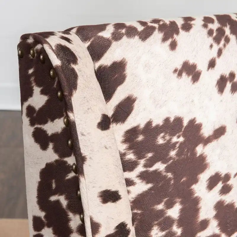 Fauteuil de bureau en peluche imprimé vache marron et blanc