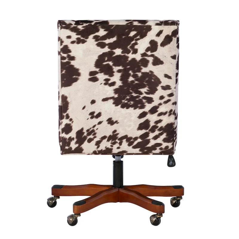 Fauteuil de bureau en peluche imprimé vache marron et blanc