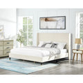 Lit plateforme rembourré à oreilles - Cadre de lit avec tête de lit capitonnée, Aucun sommier tapissier requis