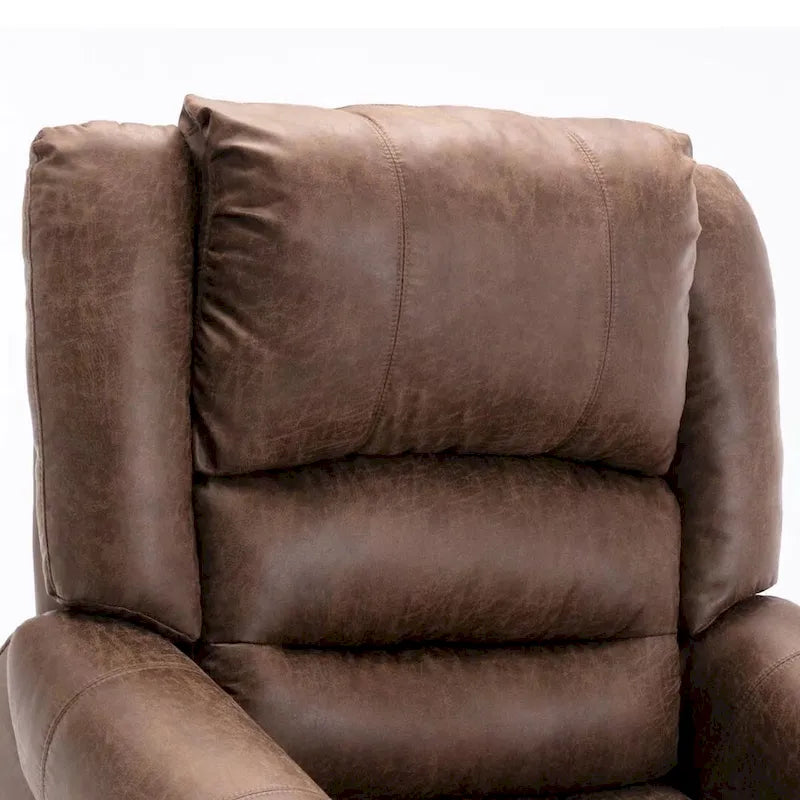Fauteuil inclinable relaxant et respirant avec rivets apparents, fonction massage et chauffage, et port USB