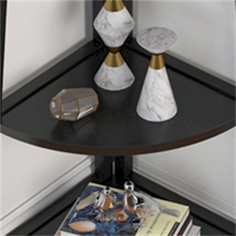 Meuble de rangement d'angle de salle de bain 5 étagères, style rustique marron