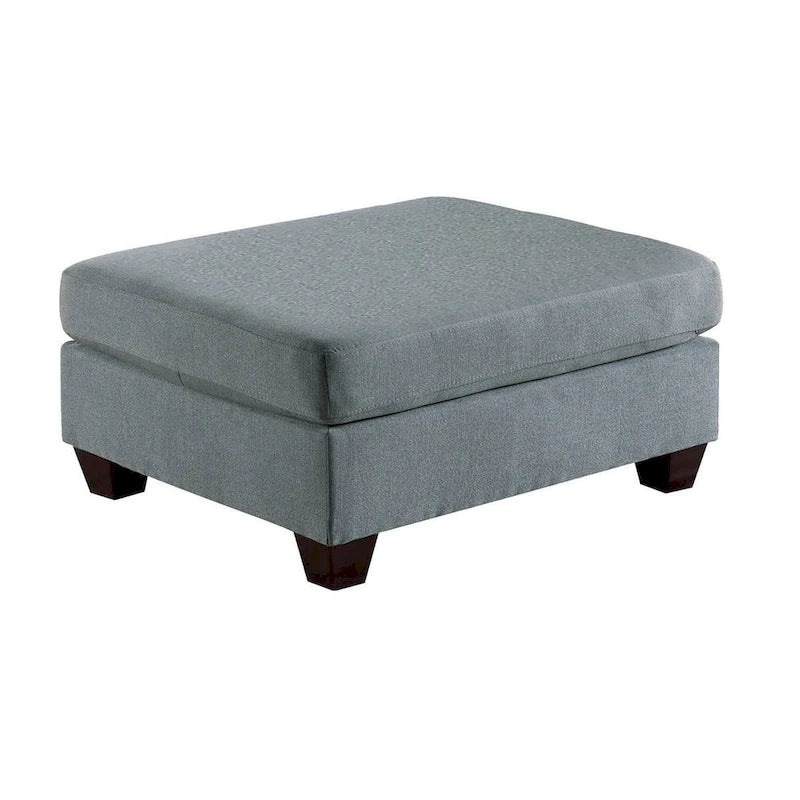Pouf carré moderne de 81 cm avec assise en mousse moelleuse, tissu en lin gris