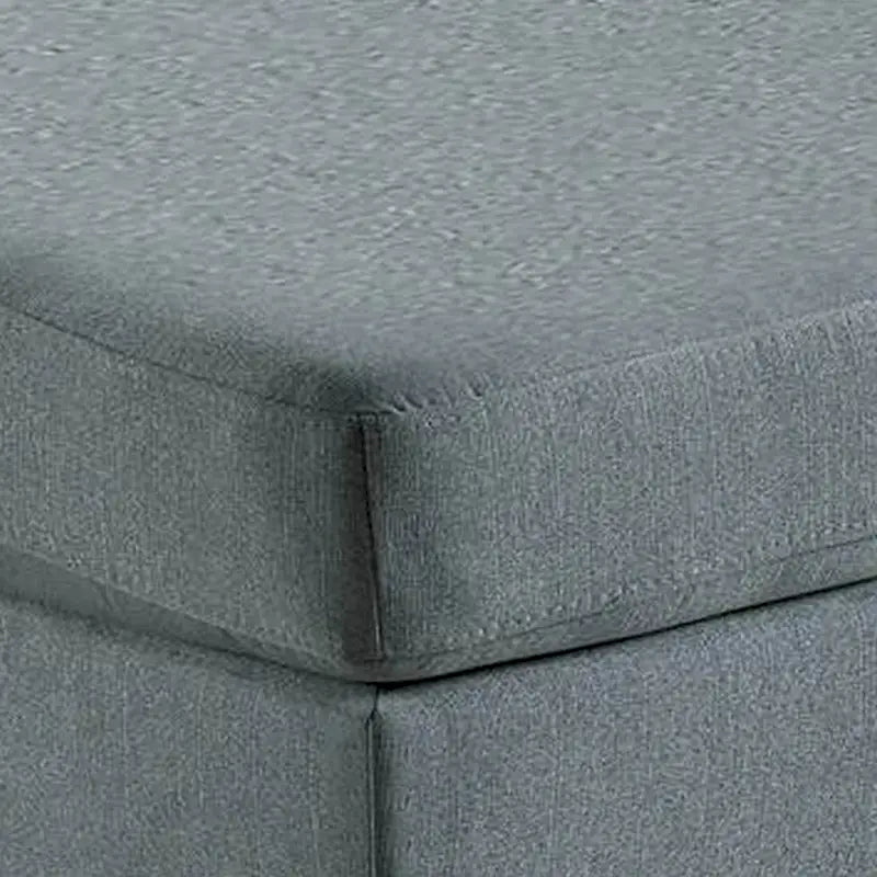 Pouf carré moderne de 81 cm avec assise en mousse moelleuse, tissu en lin gris
