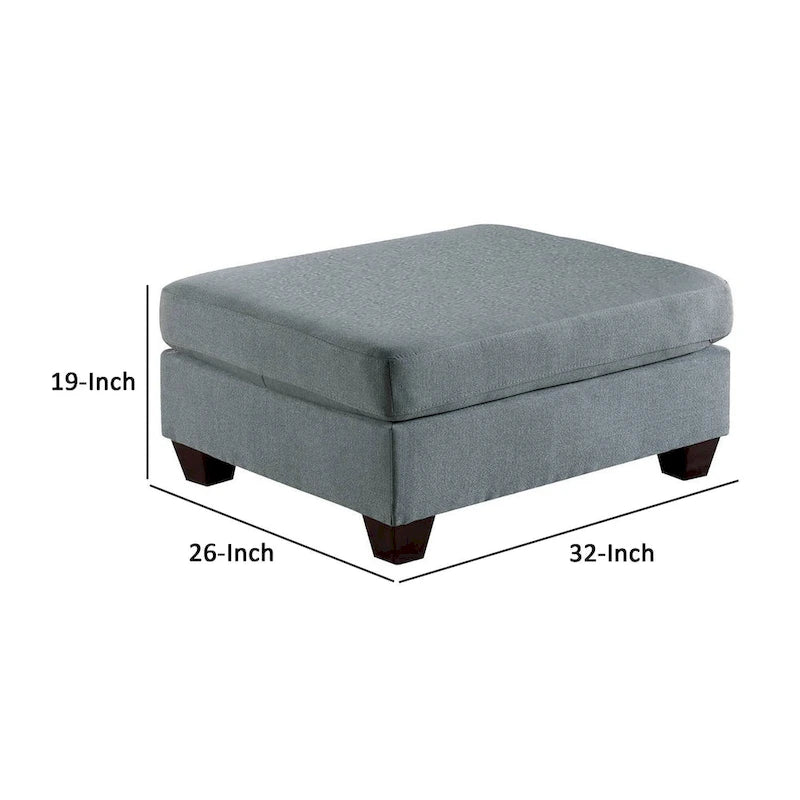 Pouf carré moderne de 81 cm avec assise en mousse moelleuse, tissu en lin gris