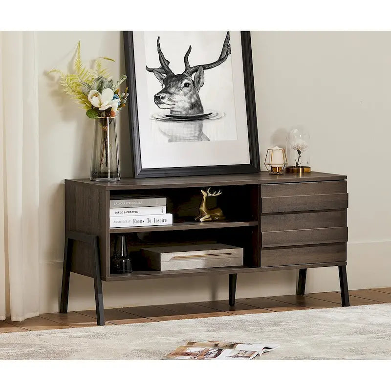 Meuble TV scandinave Meuble TV en bois pour téléviseurs jusqu'à 55 pouces - 42 pouces