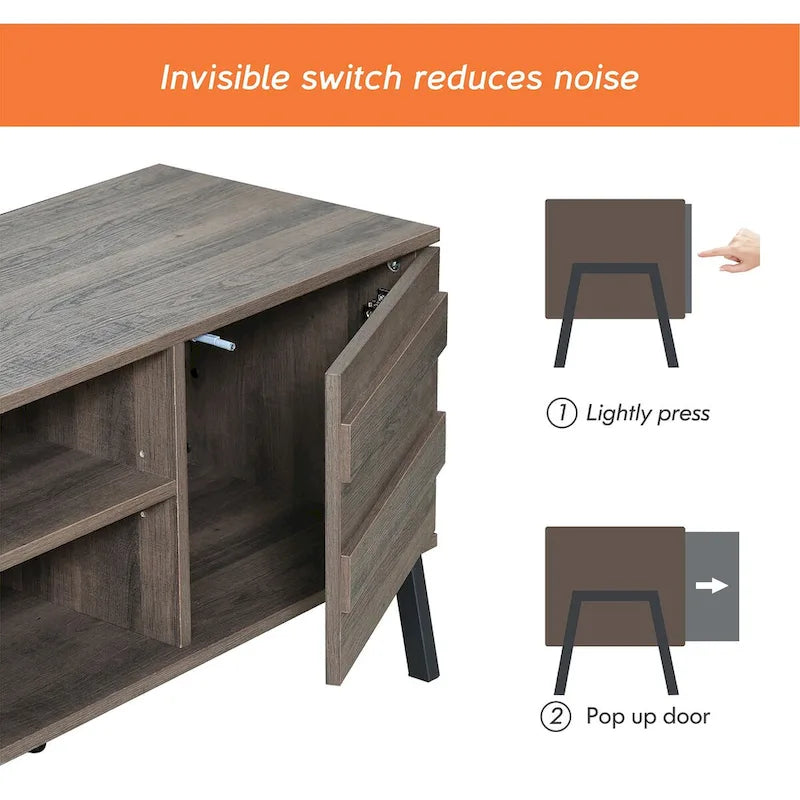 Meuble TV scandinave Meuble TV en bois pour téléviseurs jusqu'à 55 pouces - 42 pouces
