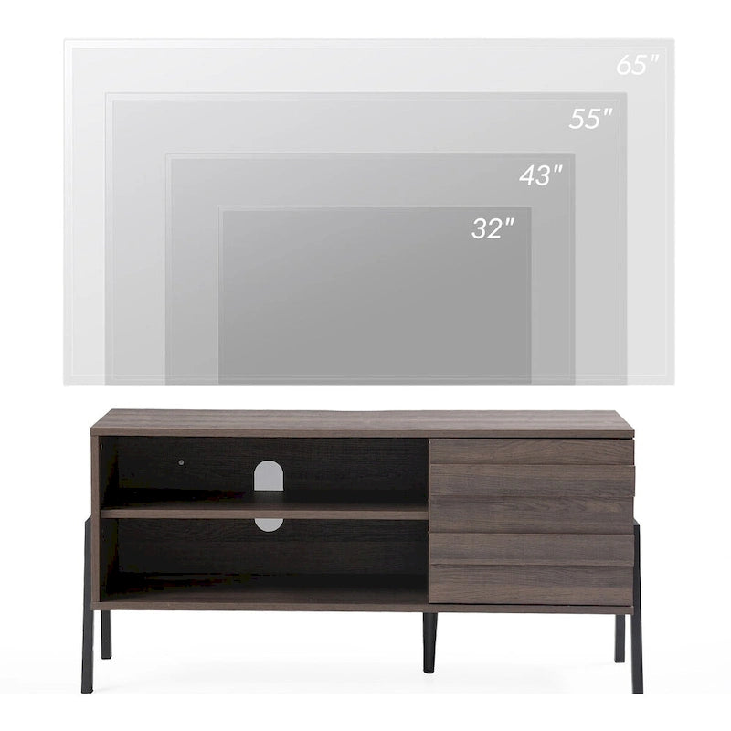 Meuble TV scandinave Meuble TV en bois pour téléviseurs jusqu'à 55 pouces - 42 pouces